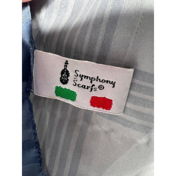 Blue and Gray Symphony Scarfs Geometric Pattern Wrap 60 in - Picture 5 of 6